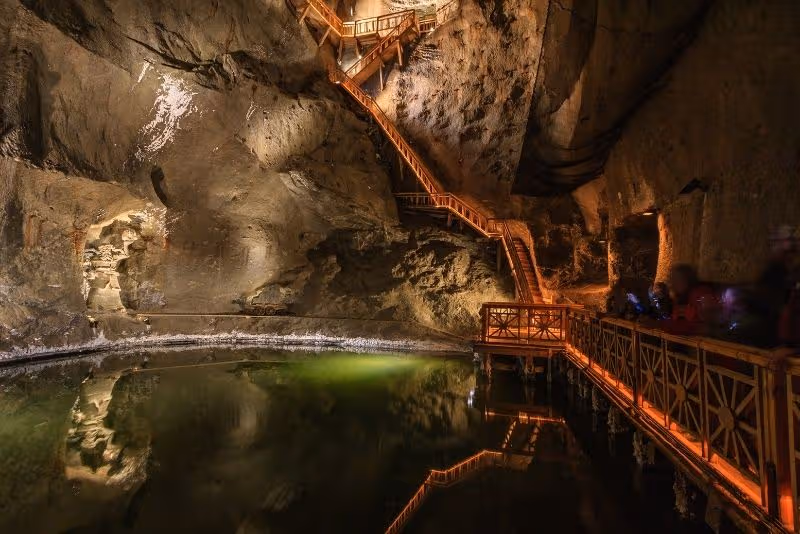 The Chapel of St. Kinga inside the Wieliczka Salt Mine.
